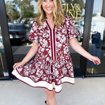The Layla Mini Dress - Burgundy-510 Mini-ENTRO-July & June Women's Fashion Boutique Located in San Antonio, Texas