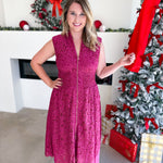Elegant Lace Midi Dress - Merlot-500 Midi-FATE-July & June Women's Fashion Boutique Located in San Antonio, Texas