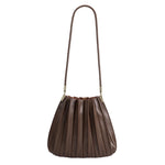 Carrie Pleated Shoulder Bag - Chocolate Vegan Leather-130 Accessories-MELIE BIANCO-July & June Women's Fashion Boutique Located in San Antonio, Texas