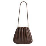 Carrie Pleated Shoulder Bag - Chocolate Vegan Leather-130 Accessories-MELIE BIANCO-July & June Women's Fashion Boutique Located in San Antonio, Texas