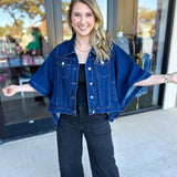 Short Sleeve Denim Jacket-600 Outerwear-TCEC-July & June Women's Fashion Boutique Located in San Antonio, Texas