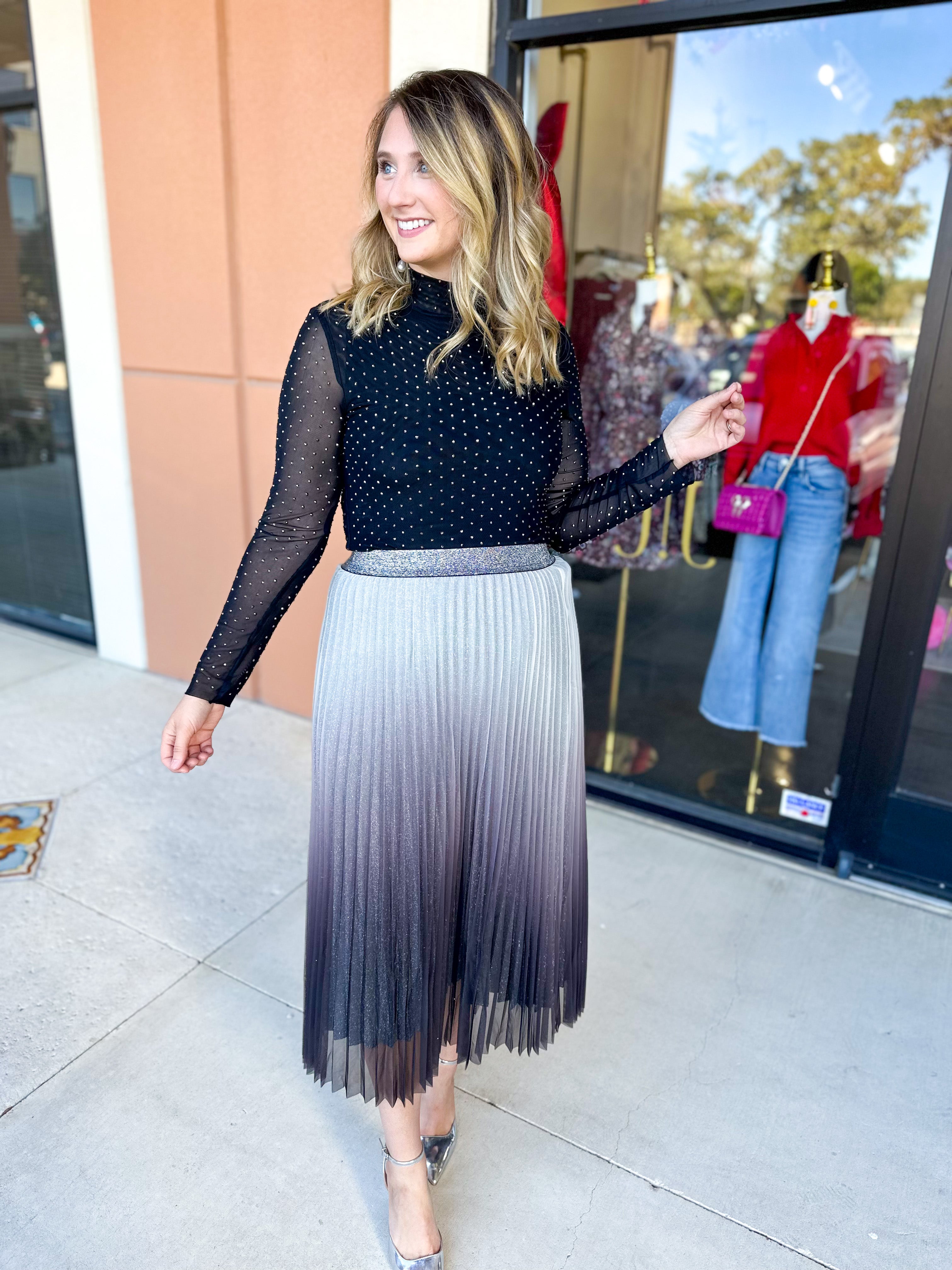 Ombre Midi Skirt-410 Shorts/Skirts-FATE-July & June Women's Fashion Boutique Located in San Antonio, Texas