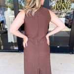 Casual Chic Midi Dress - Espresso-500 Midi-ENTRO-July & June Women's Fashion Boutique Located in San Antonio, Texas
