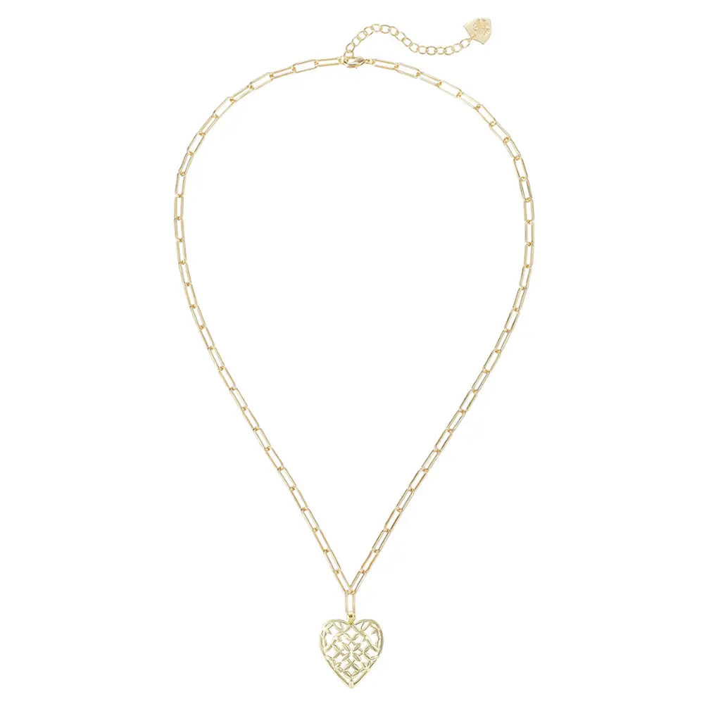 Natalie Wood - Adorned Heart Necklace in Gold-110 Jewelry & Hair-Natalie Wood-July & June Women's Fashion Boutique Located in San Antonio, Texas