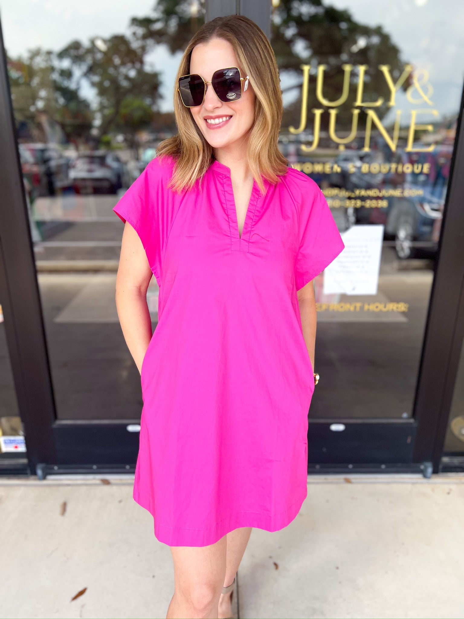 The Melinda Mini Dress - Pink-510 Mini-PINCH-July & June Women's Fashion Boutique Located in San Antonio, Texas