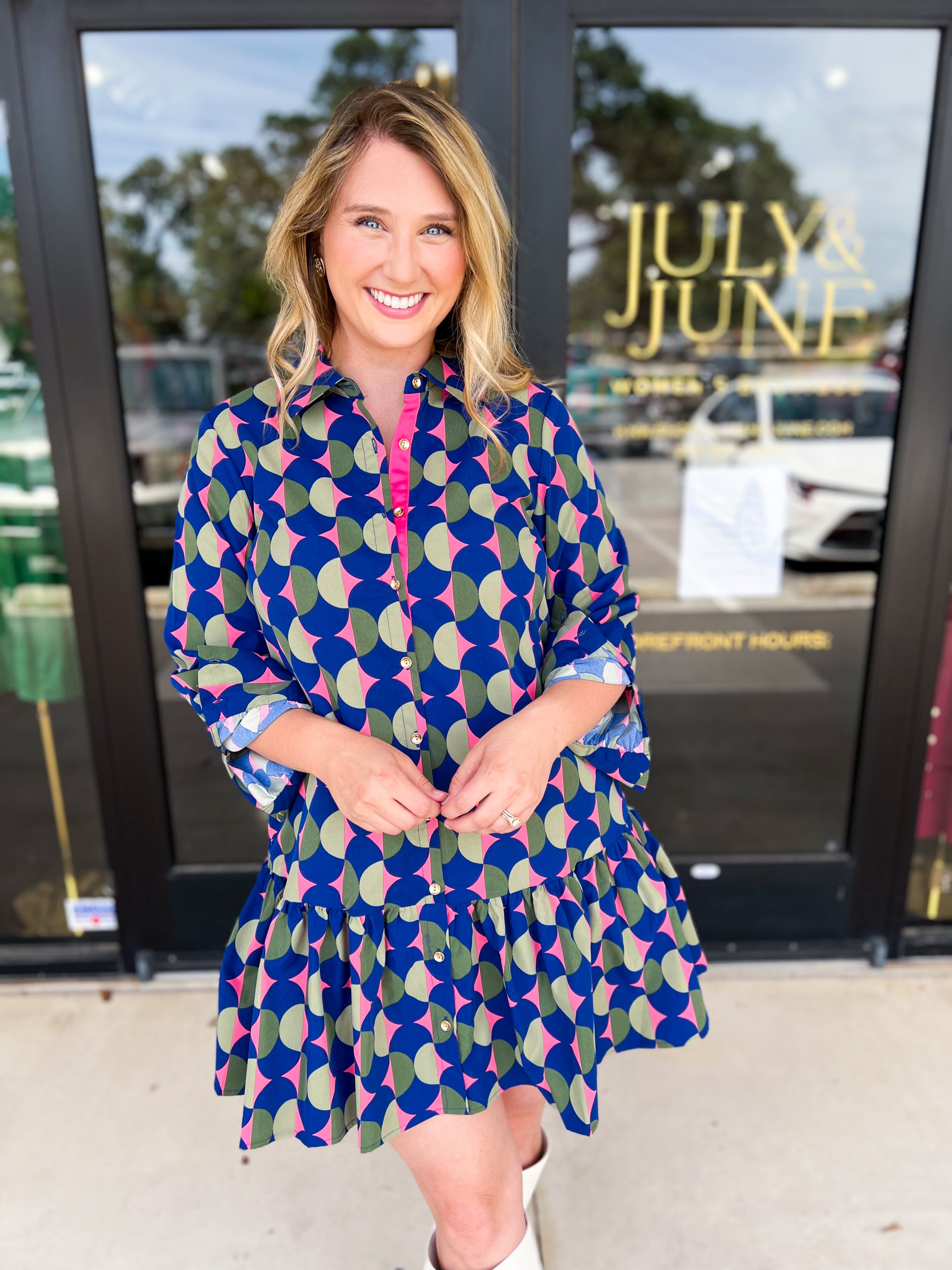 Mary Square - Abstract Fiona Mini Dress-510 Mini-MARY SQUARE-July & June Women's Fashion Boutique Located in San Antonio, Texas
