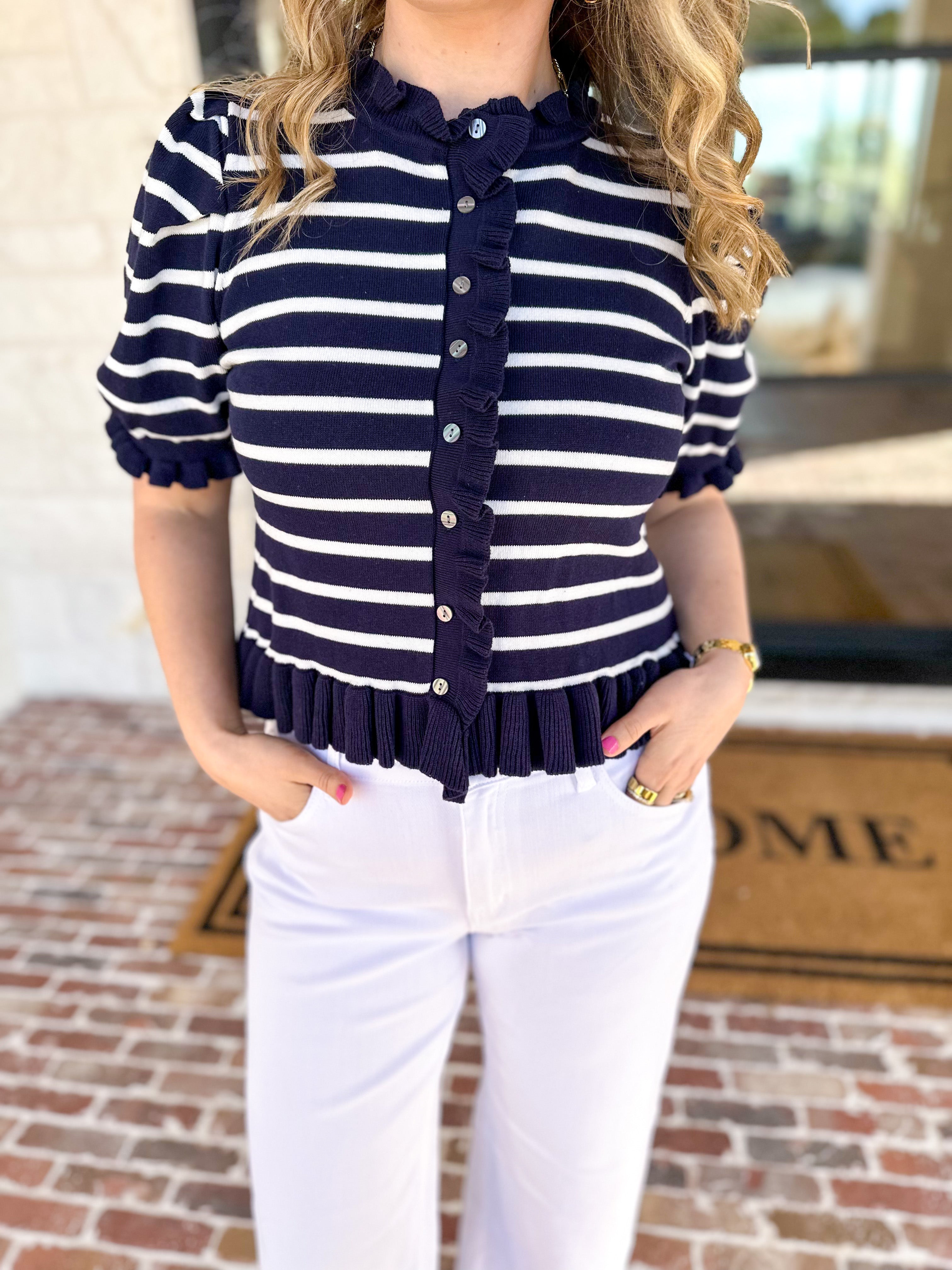 The Simply Sweet Cardigan - Navy-230 Sweaters/Cardis-ENTRO-July & June Women's Fashion Boutique Located in San Antonio, Texas