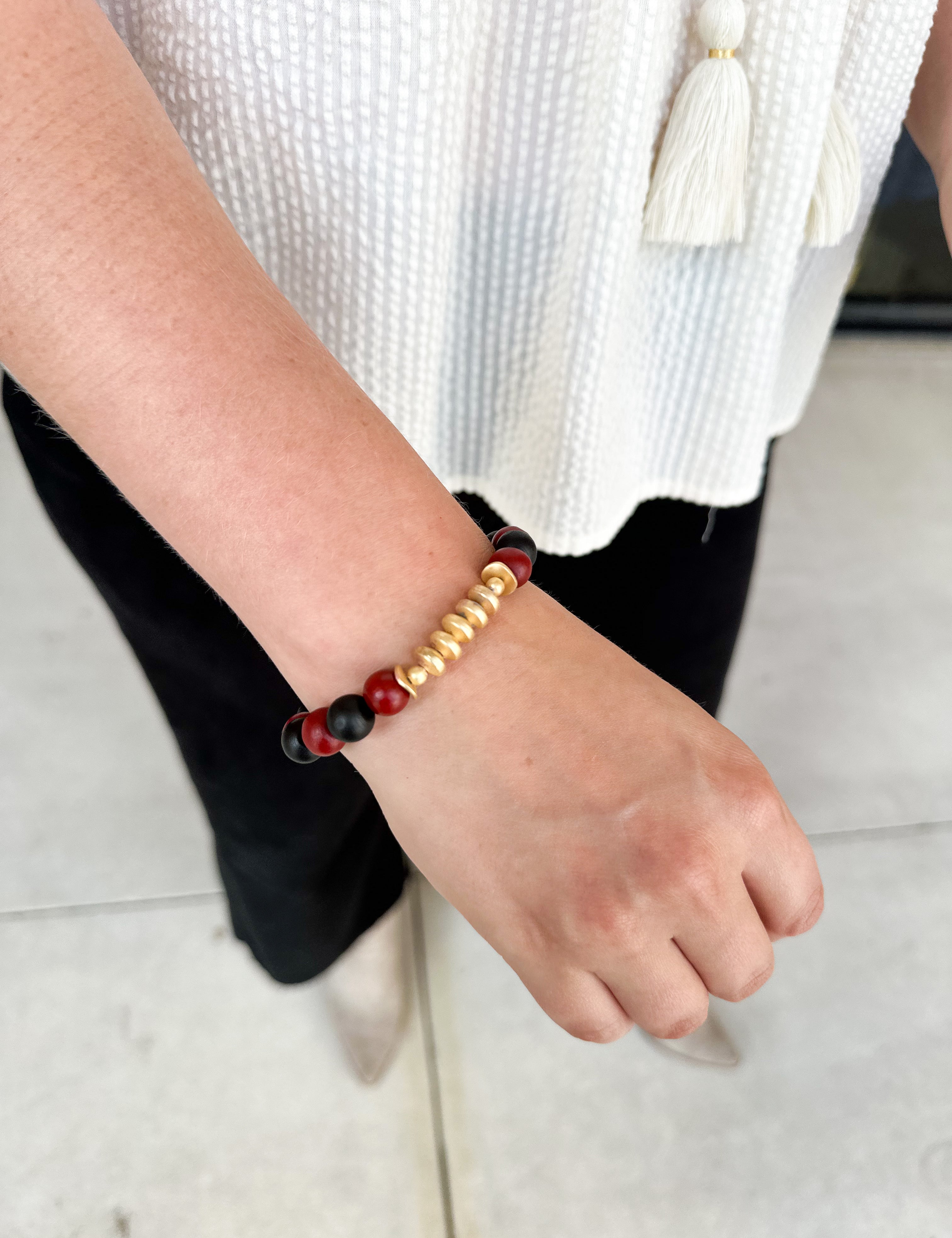 Michelle McDowell - Myles Bracelet - Red & Black-110 Jewelry & Hair-Michelle McDowell-July & June Women's Fashion Boutique Located in San Antonio, Texas