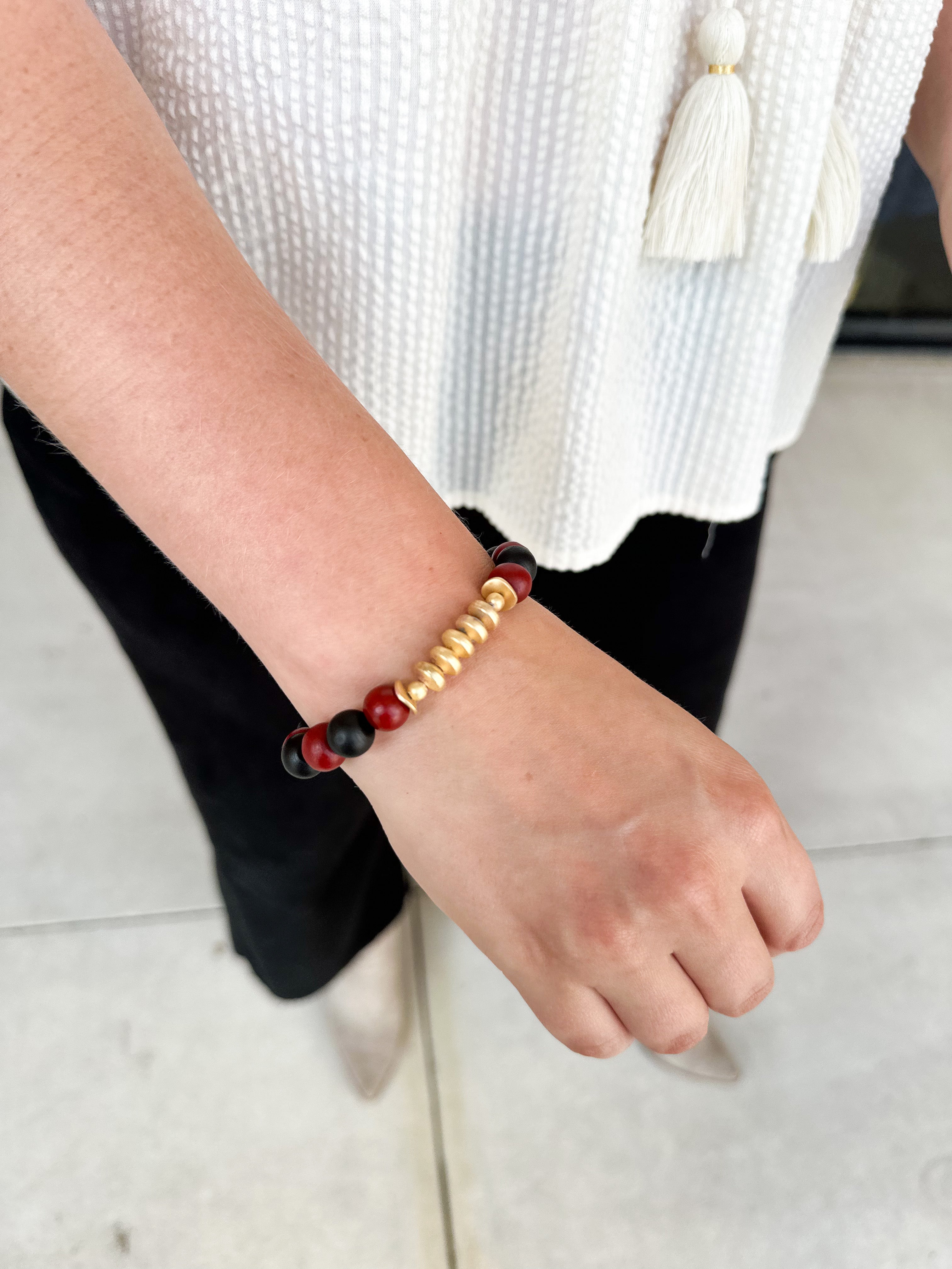 Michelle McDowell - Myles Bracelet - Red & Black-110 Jewelry & Hair-Michelle McDowell-July & June Women's Fashion Boutique Located in San Antonio, Texas