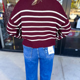 Pink Friday Doorbuster - Mock Neck Sweater Top - Burgundy - IN STORE-PINK FRIDAY DOORBUSTERS-BLU PEPPER-July & June Women's Fashion Boutique Located in San Antonio, Texas