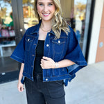 Short Sleeve Denim Jacket-600 Outerwear-TCEC-July & June Women's Fashion Boutique Located in San Antonio, Texas
