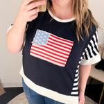 The Red White & Blue Tee-210 Casual Blouses-JODIFL-July & June Women's Fashion Boutique Located in San Antonio, Texas