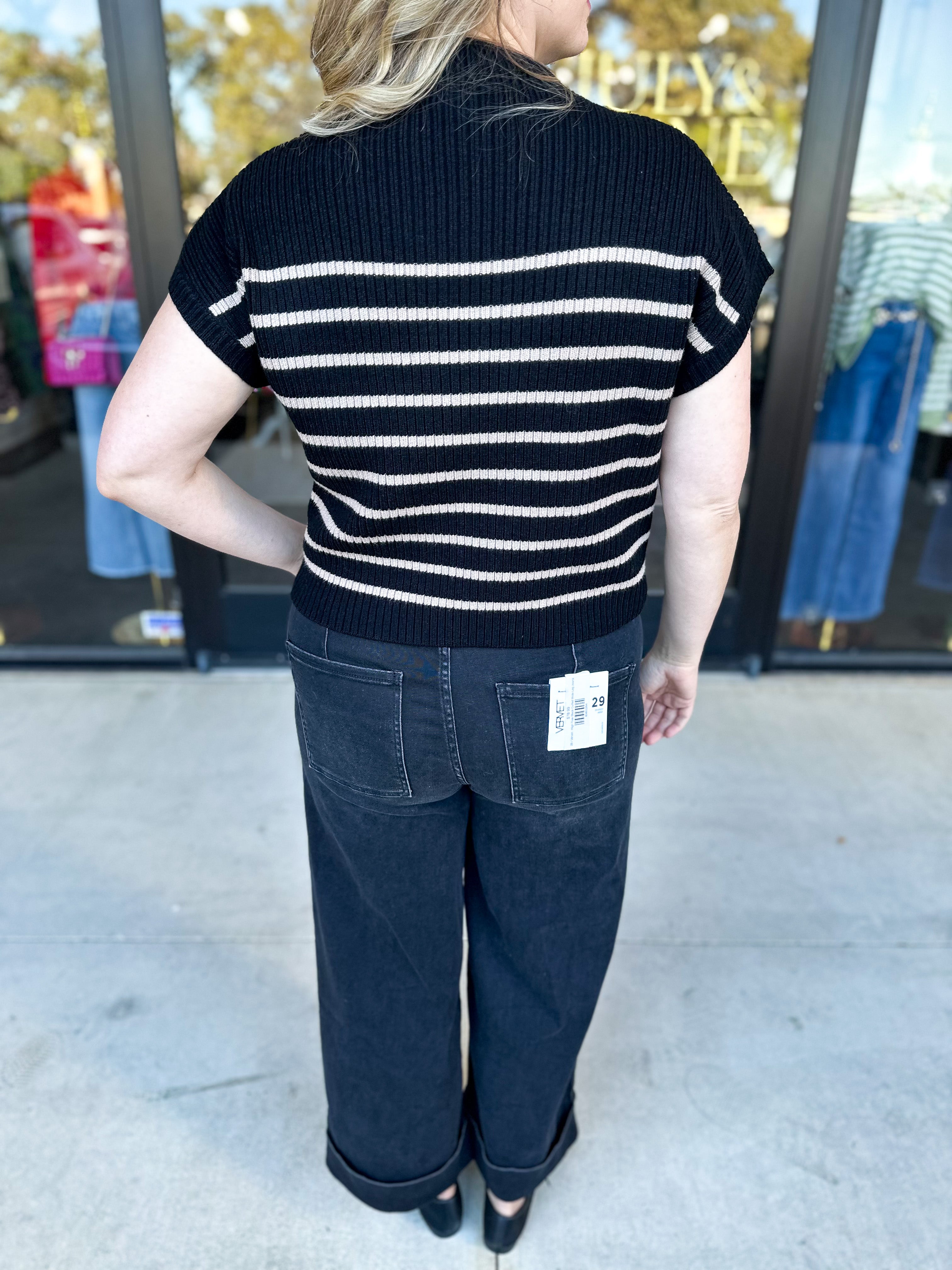 Pink Friday Doorbuster - Mock Neck Knit Sweater Top - Black - ONLINE-PINK FRIDAY DOORBUSTERS-BLU PEPPER-July & June Women's Fashion Boutique Located in San Antonio, Texas