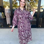 The Wrenlee Wrap Midi Dress - Wine-500 Midi-POLOGRAM-July & June Women's Fashion Boutique Located in San Antonio, Texas
