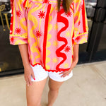 Vibrant Summers Blouse-200 Fashion Blouses-FATE-July & June Women's Fashion Boutique Located in San Antonio, Texas