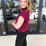 The Classic Chic Top - Maroon-210 Casual Blouses-ENTRO-July & June Women's Fashion Boutique Located in San Antonio, Texas