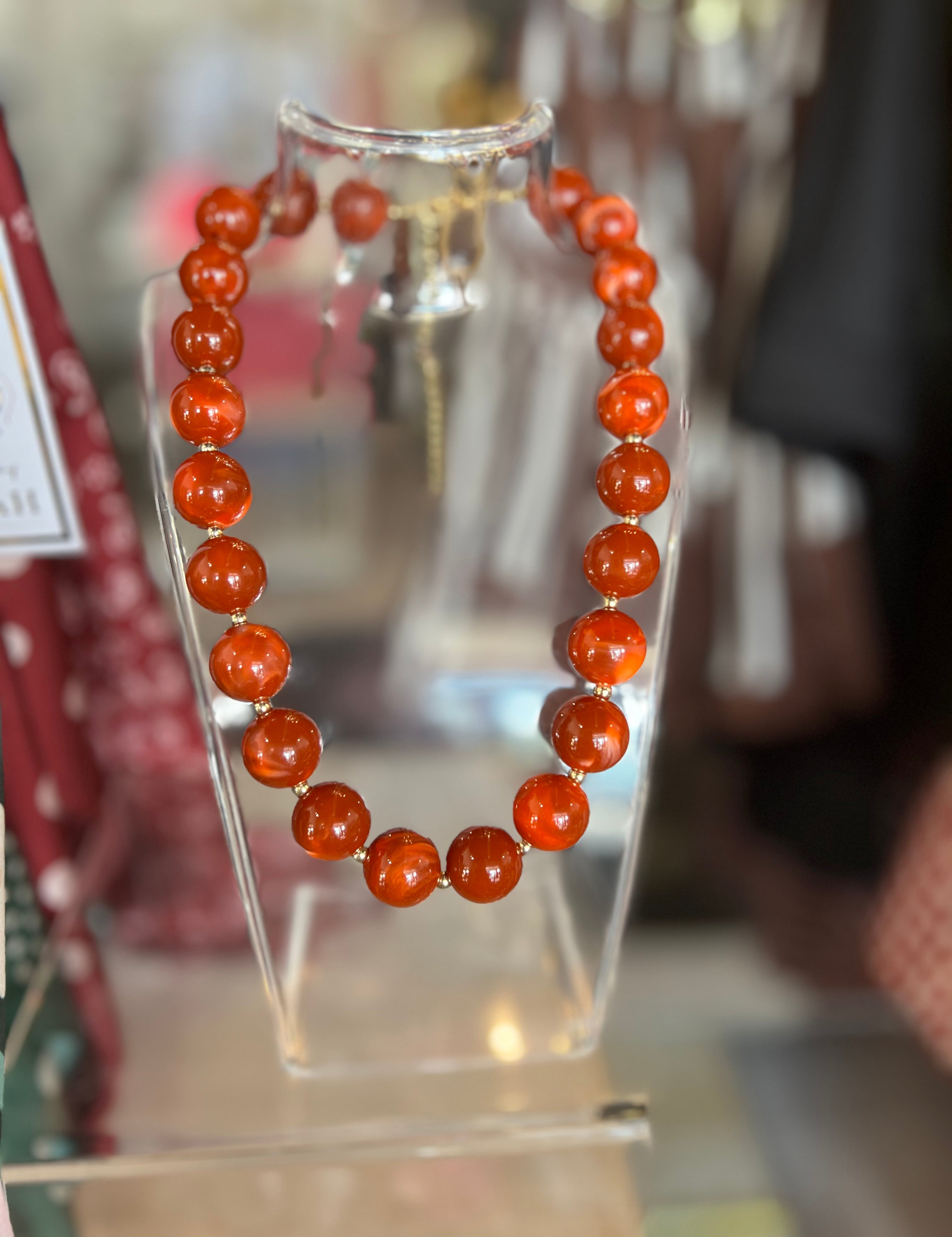 The Avery Beaded Necklace - Clay-110 Jewelry & Hair-Gemelli-July & June Women's Fashion Boutique Located in San Antonio, Texas