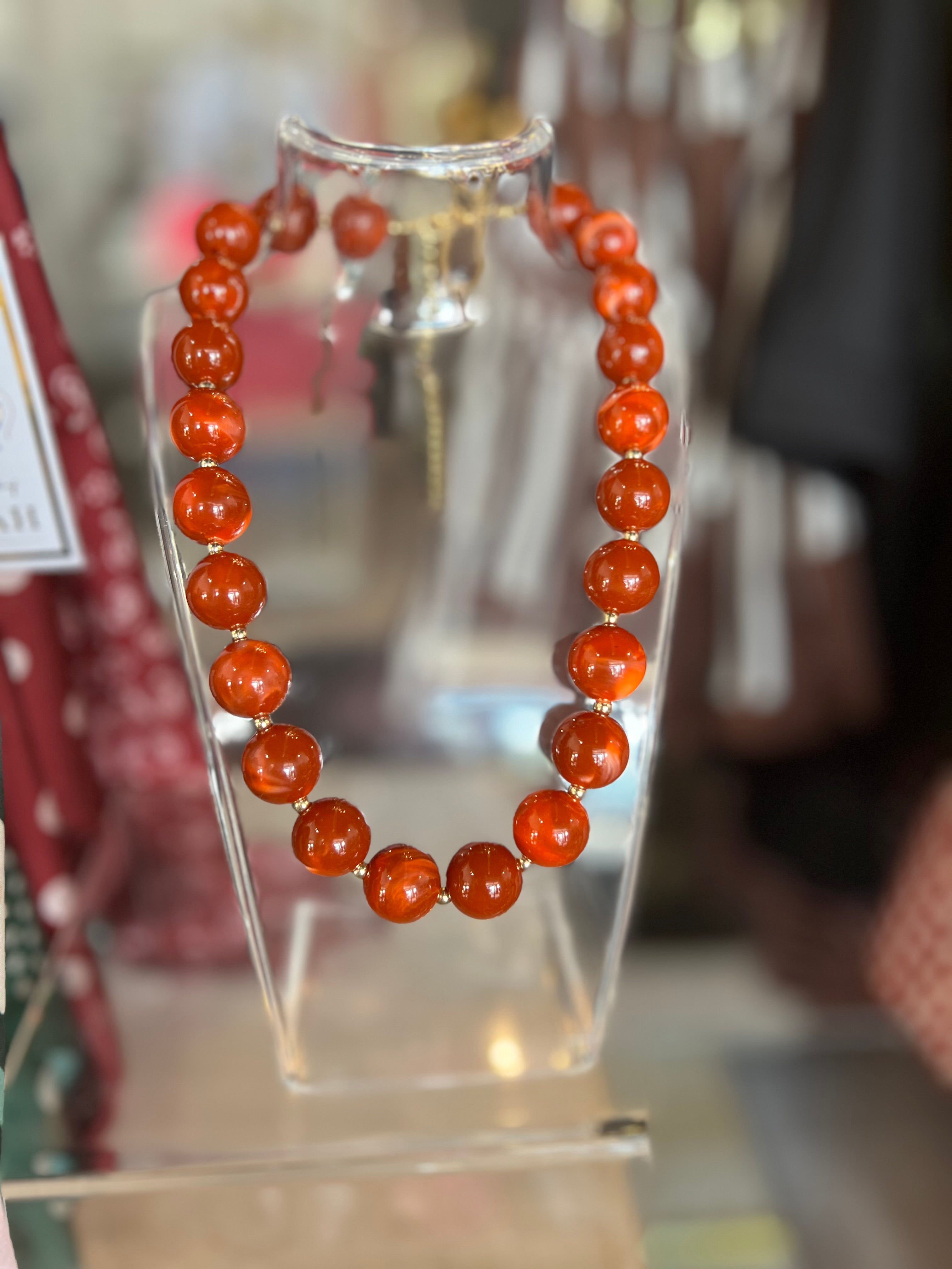 The Avery Beaded Necklace - Clay-110 Jewelry & Hair-Gemelli-July & June Women's Fashion Boutique Located in San Antonio, Texas