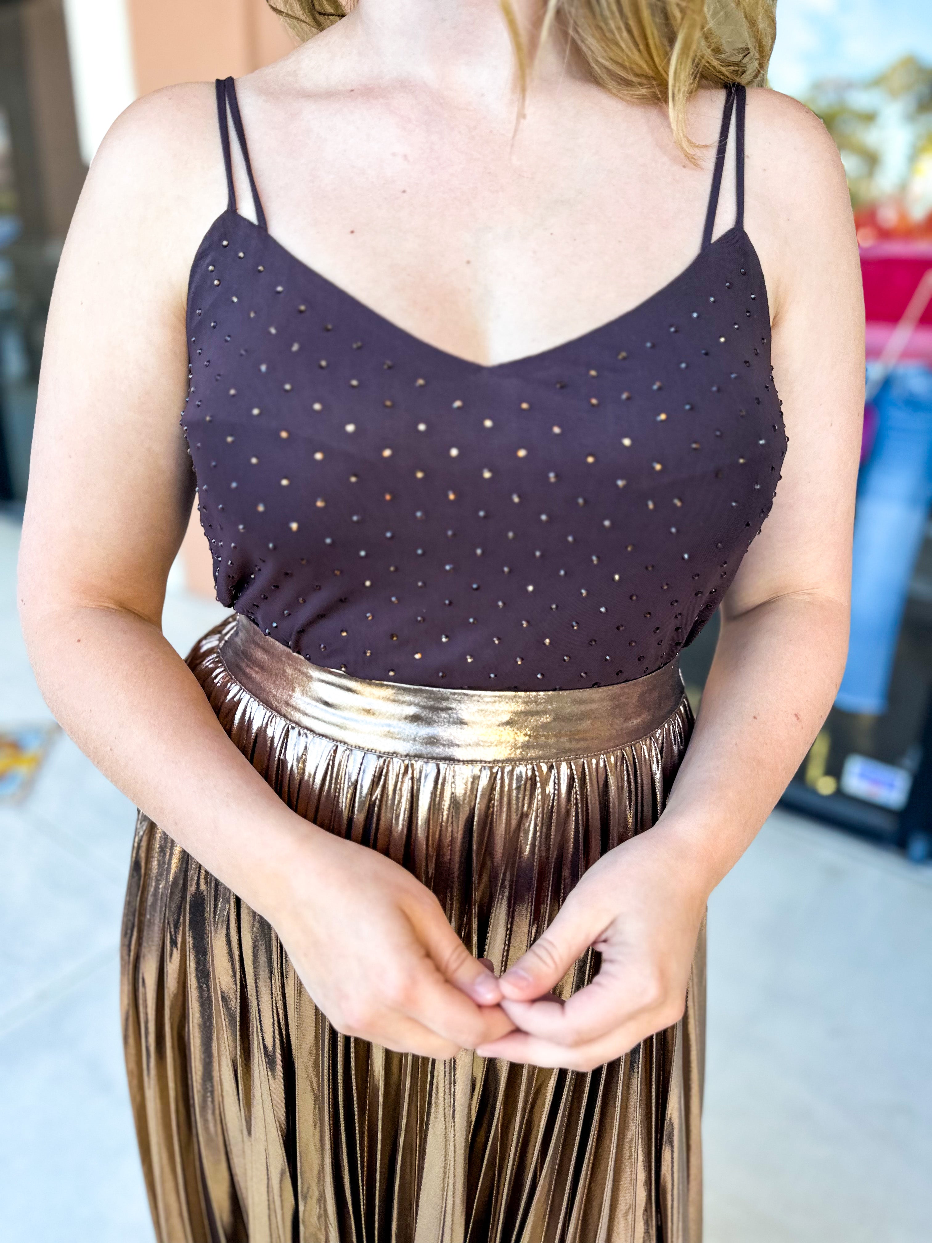 Elevated Everyday Cami - Chocolate-200 Fashion Blouses-SKIES ARE BLUE-July & June Women's Fashion Boutique Located in San Antonio, Texas