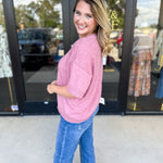 The Ella Knit Sweater Top - Mauve-230 Sweaters/Cardis-JODIFL-July & June Women's Fashion Boutique Located in San Antonio, Texas