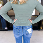 Henley Long Sleeve Basic Top - Olive-210 Casual Blouses-POLOGRAM-July & June Women's Fashion Boutique Located in San Antonio, Texas