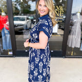 The Kailey Midi Dress - Navy-500 Midi-ENTRO-July & June Women's Fashion Boutique Located in San Antonio, Texas