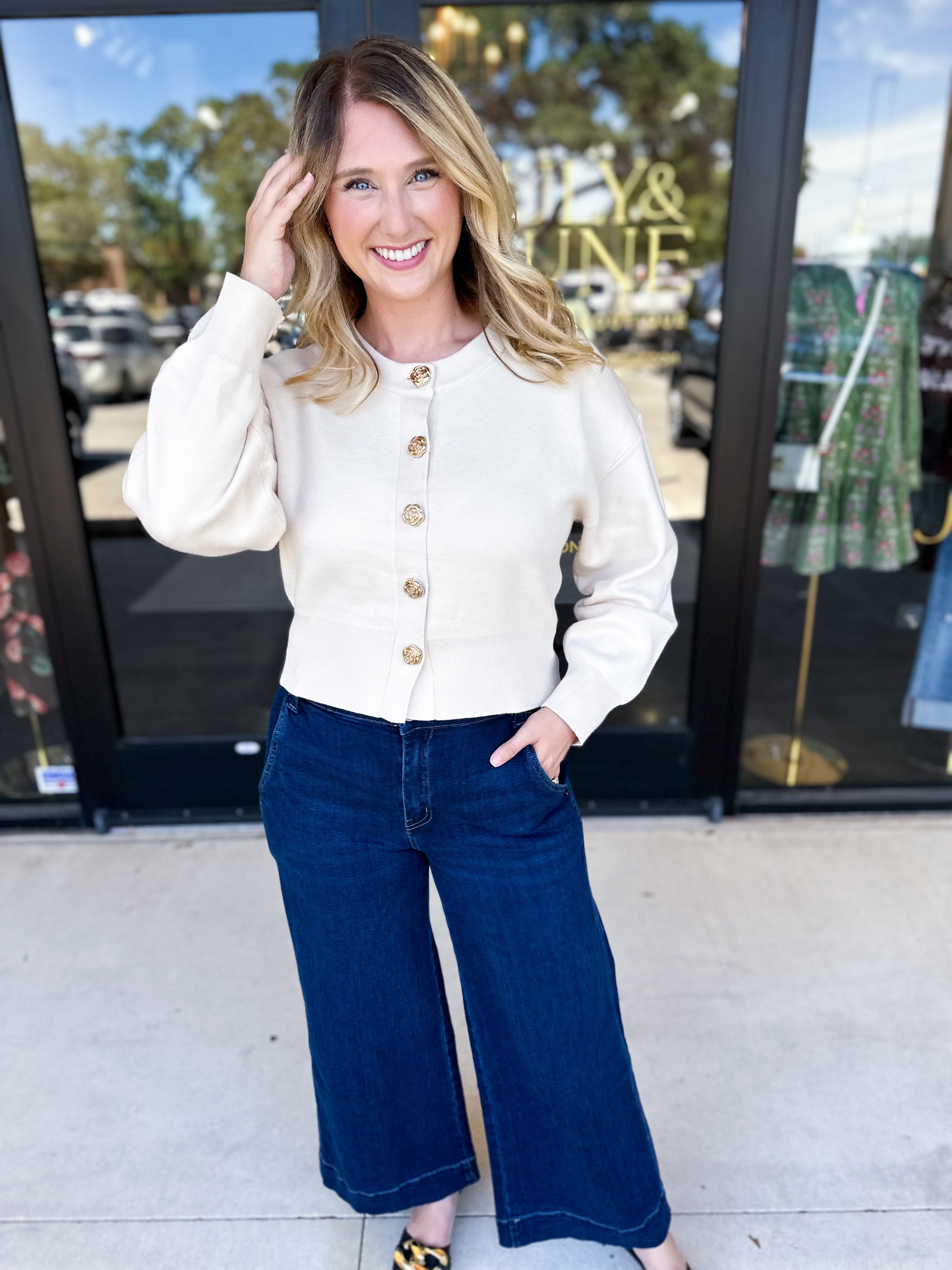 The Rose Cardigan-230 Sweaters/Cardis-ENTRO-July & June Women's Fashion Boutique Located in San Antonio, Texas