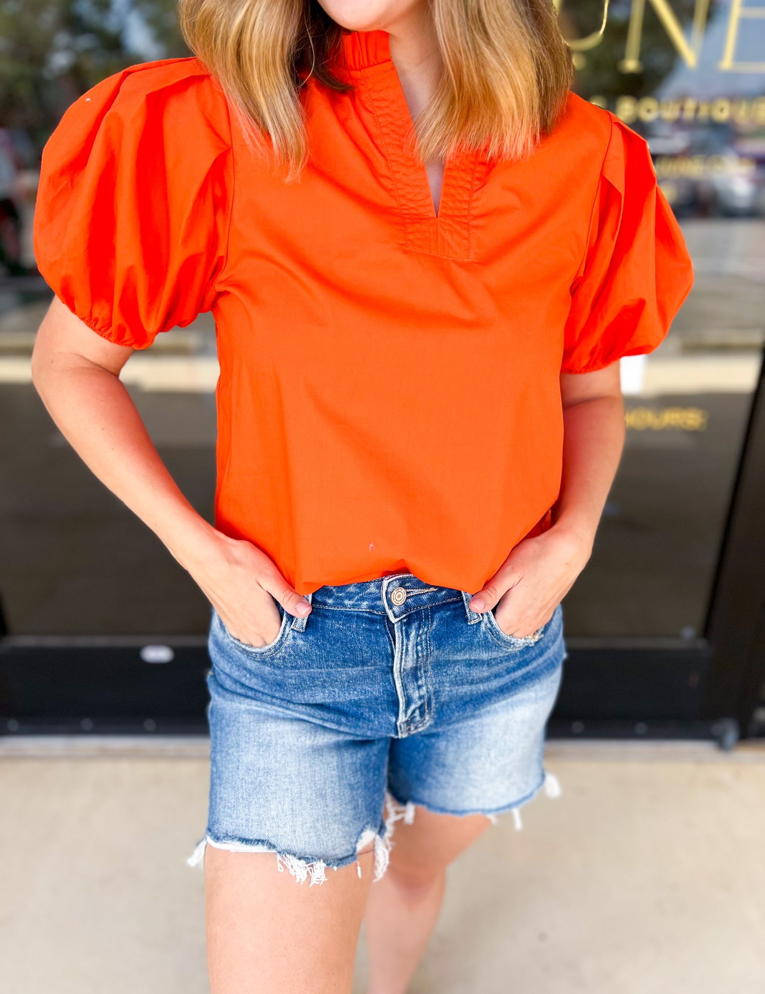 Orange Crush Blouse-200 Fashion Blouses-PINCH-July & June Women's Fashion Boutique Located in San Antonio, Texas