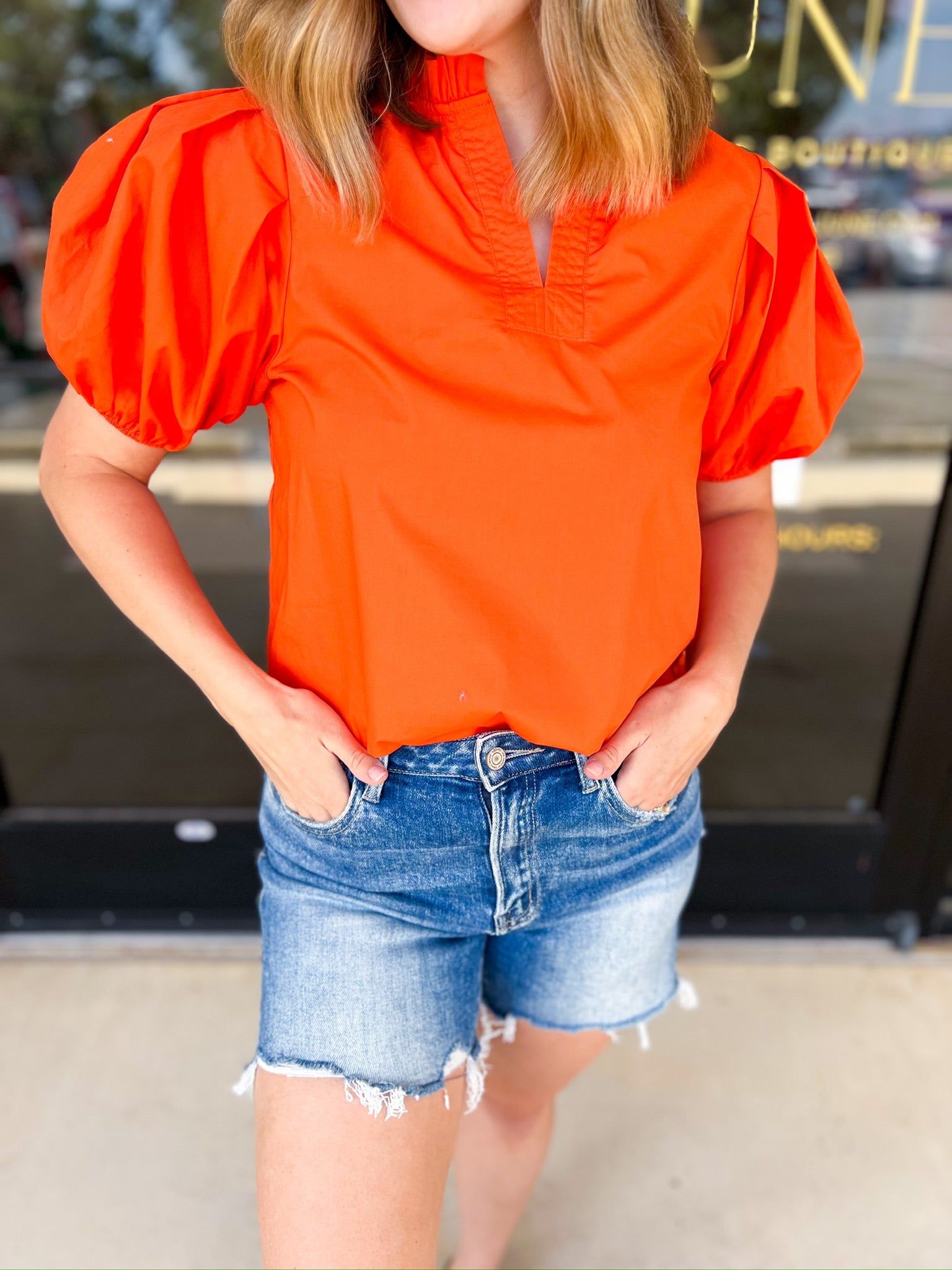 Orange Crush Blouse-200 Fashion Blouses-PINCH-July & June Women's Fashion Boutique Located in San Antonio, Texas