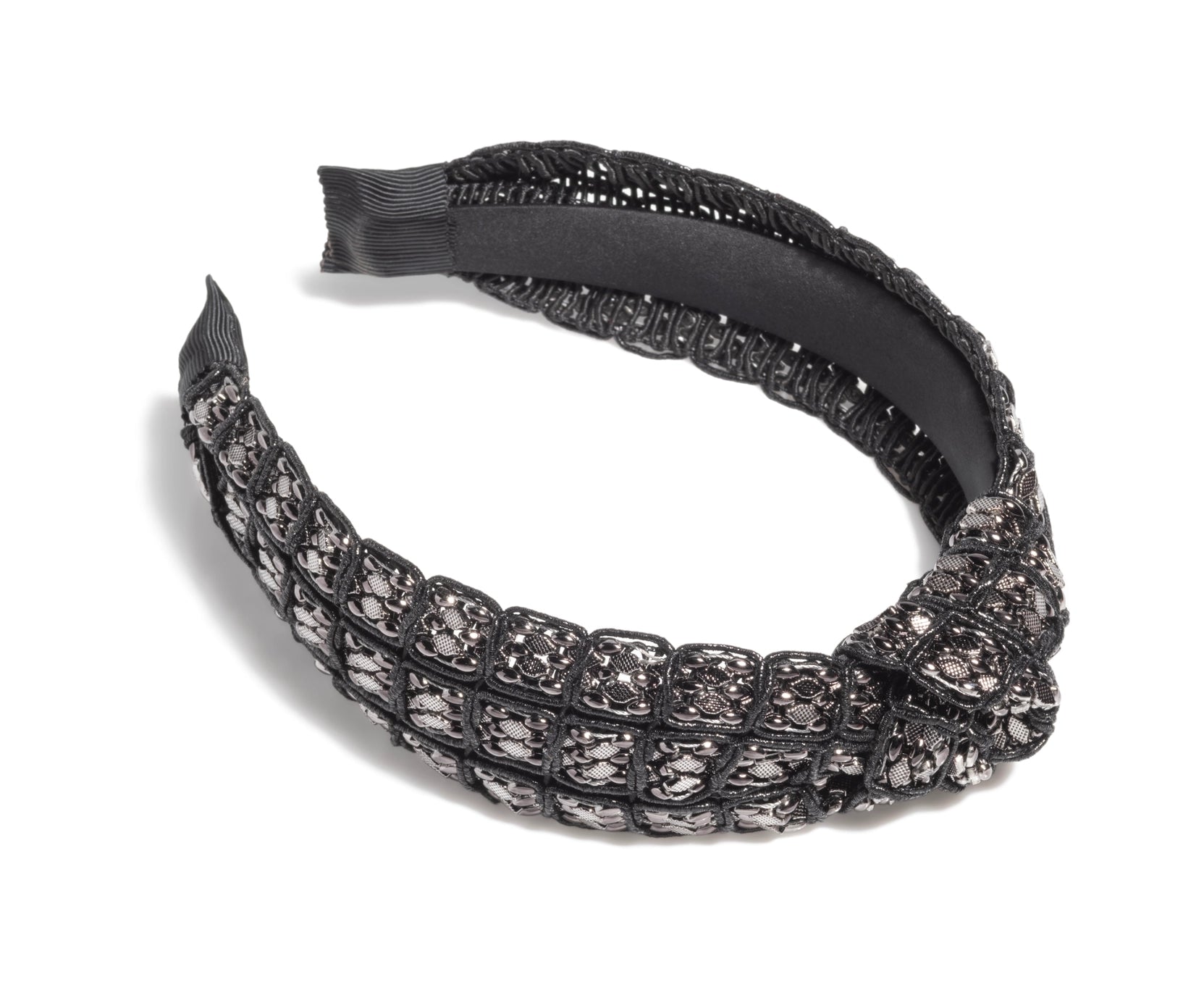 Mesh Bead Knitted Headbands - Black-130 ACCESSORIES-SHIRALEAH-July & June Women's Fashion Boutique Located in San Antonio, Texas