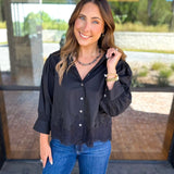 Work to Happy Hour Blouse - Black-200 Fashion Blouses-ENTRO-July & June Women's Fashion Boutique Located in San Antonio, Texas