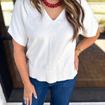 Liverpool - Simplicity Dolman Top - Whipped Cream-210 Casual Blouses-LIVERPOOL JEANS COMPANY-July & June Women's Fashion Boutique Located in San Antonio, Texas