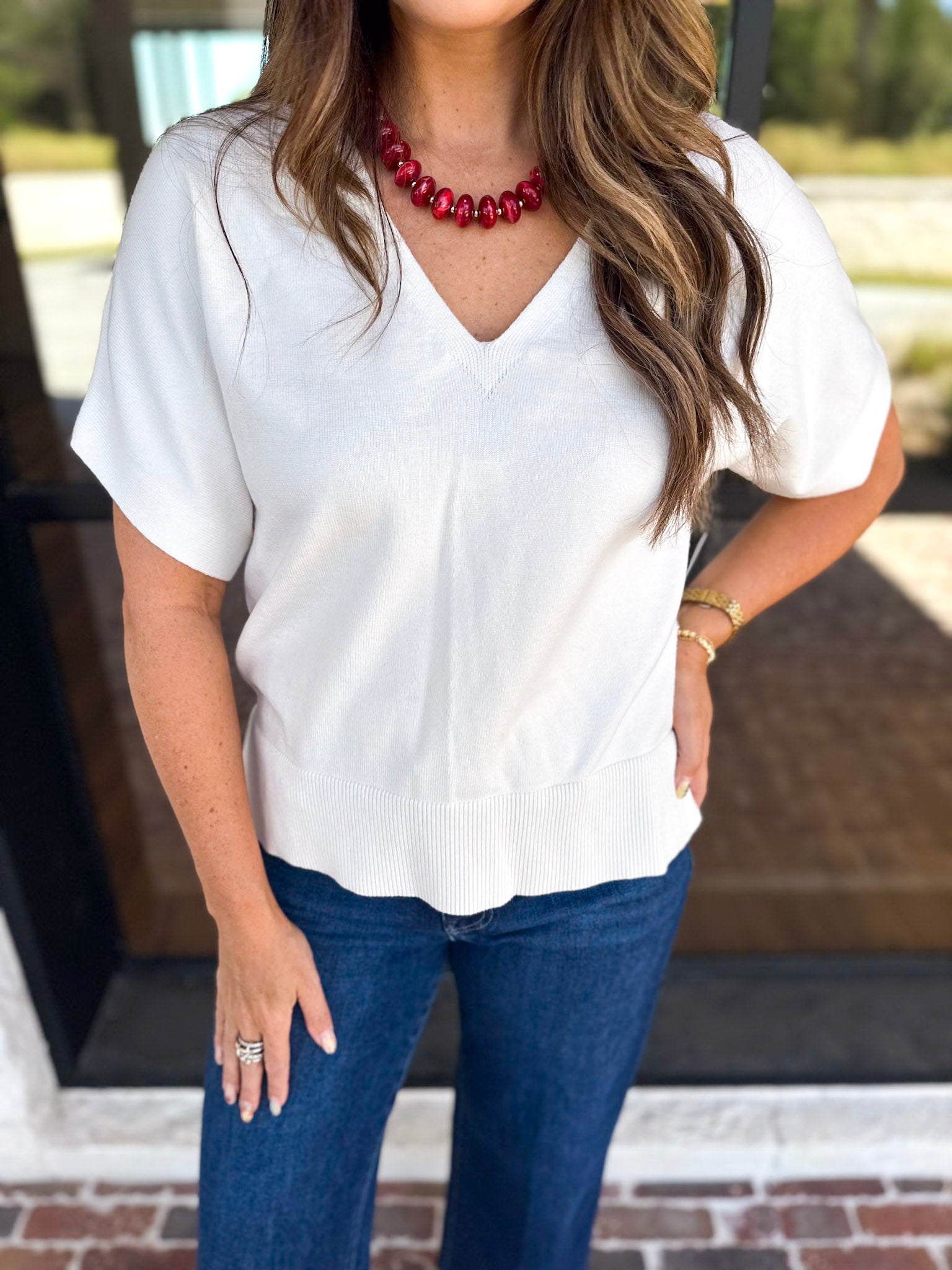 Liverpool - Simplicity Dolman Top - Whipped Cream-210 Casual Blouses-LIVERPOOL JEANS COMPANY-July & June Women's Fashion Boutique Located in San Antonio, Texas