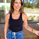 Everyday Built-in-Bra Tank - Black-220 Basic Tops-MONO B-July & June Women's Fashion Boutique Located in San Antonio, Texas