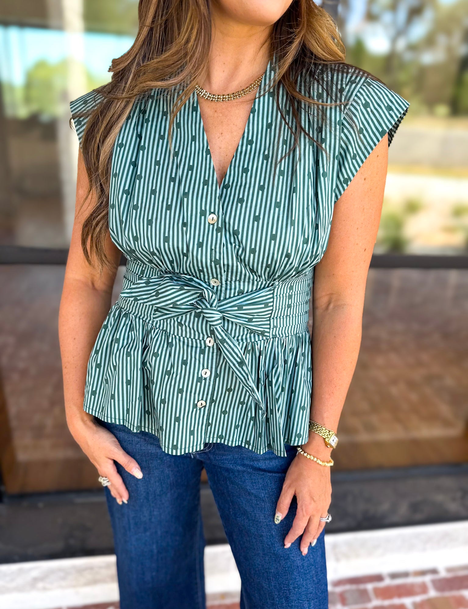 Girls Night Out Blouse - Teal-200 Fashion Blouses-ENTRO-July & June Women's Fashion Boutique Located in San Antonio, Texas