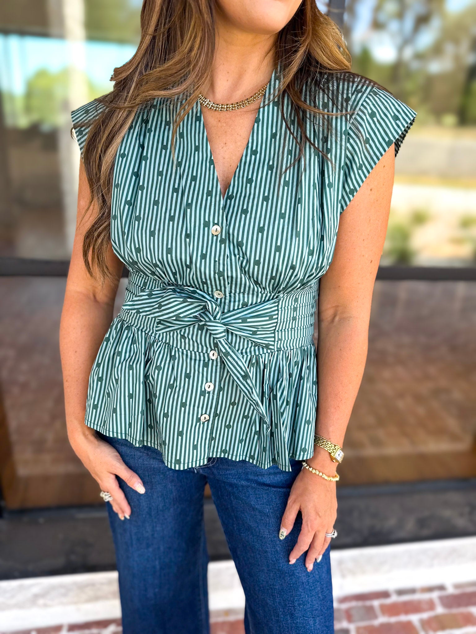 Girls Night Out Blouse - Teal-200 Fashion Blouses-ENTRO-July & June Women's Fashion Boutique Located in San Antonio, Texas