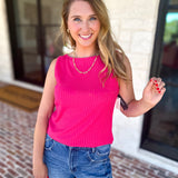 Liverpool - Hot Pink Boatneck Knit Top-200 Fashion Blouses-LIVERPOOL JEANS COMPANY-July & June Women's Fashion Boutique Located in San Antonio, Texas