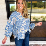 Salty Air Bubble Sleeve Blouse-200 Fashion Blouses-FATE-July & June Women's Fashion Boutique Located in San Antonio, Texas
