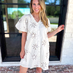 Ivory Sands Floral Mini Dress-510 Mini-JODIFL-July & June Women's Fashion Boutique Located in San Antonio, Texas