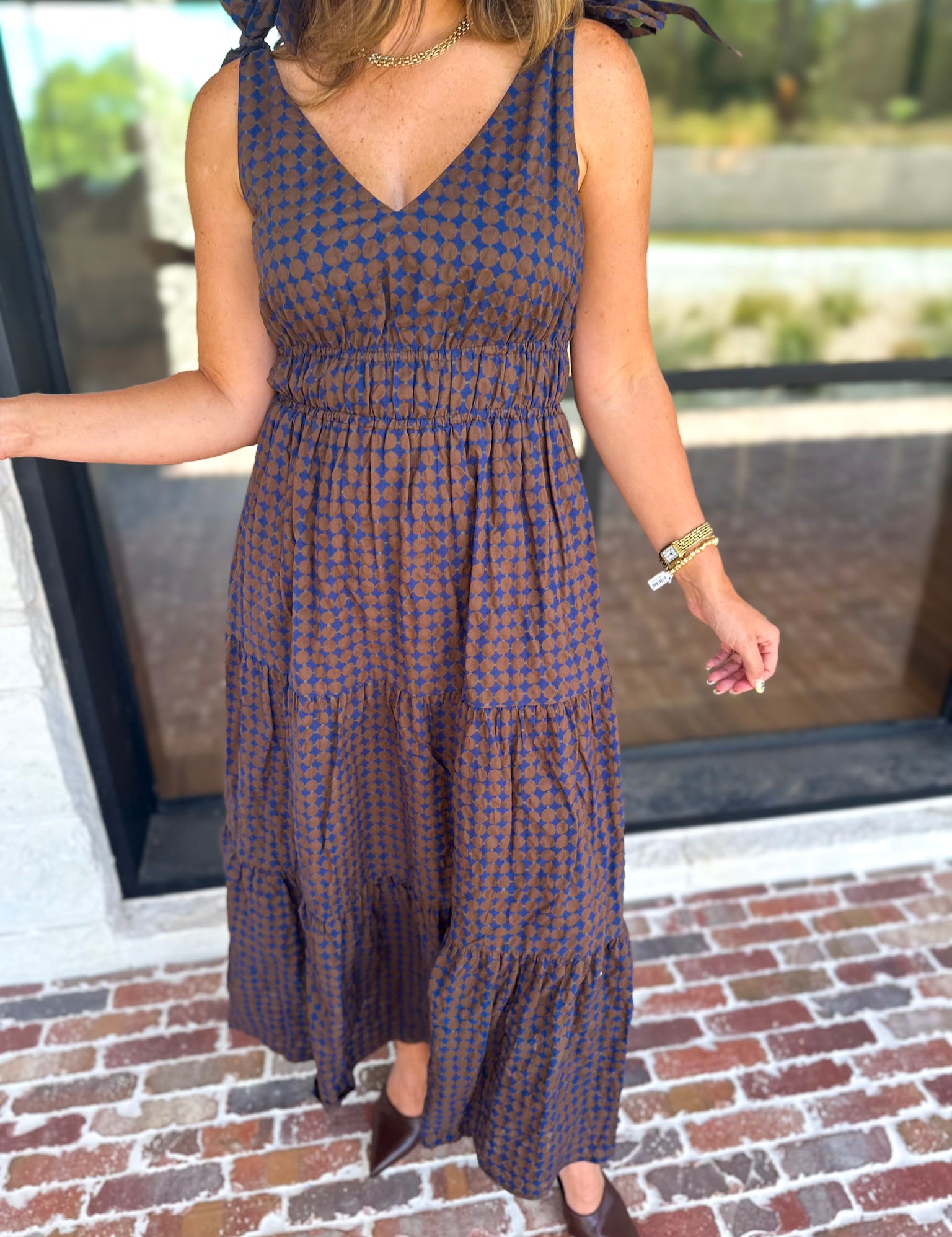 THML - Spotted Together Midi Dress-500 Midi-THML-July & June Women's Fashion Boutique Located in San Antonio, Texas