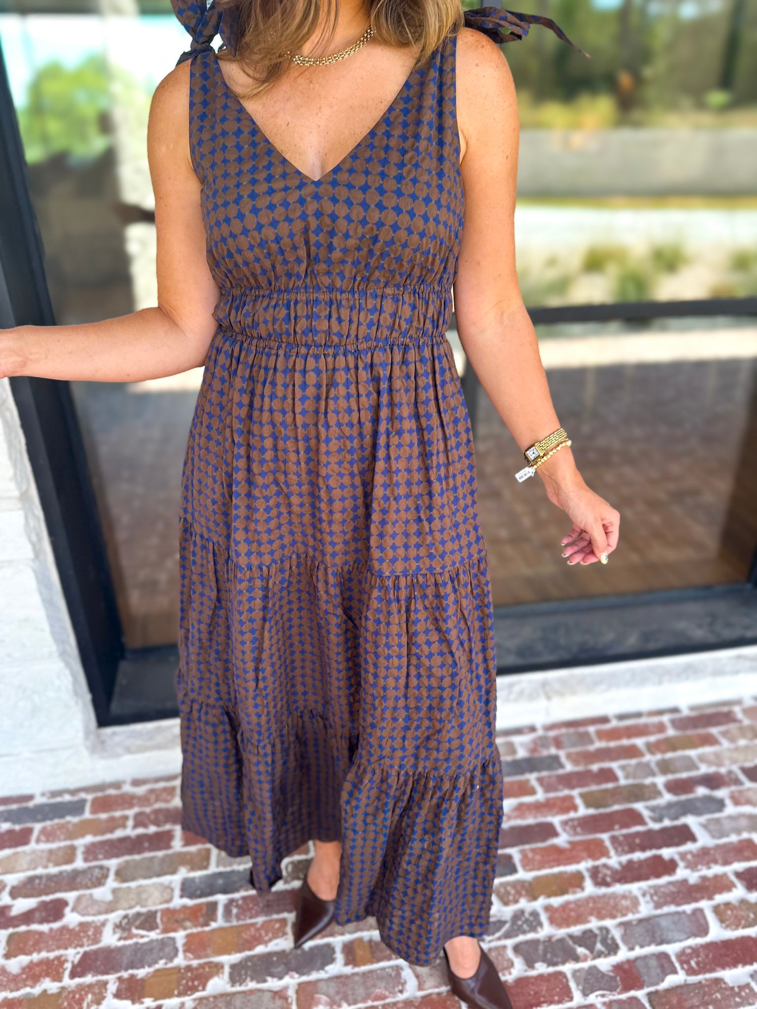 THML - Spotted Together Midi Dress-500 Midi-THML-July & June Women's Fashion Boutique Located in San Antonio, Texas