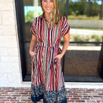 Simply Classic Stripe & Floral Midi Dress-500 Midi-TCEC-July & June Women's Fashion Boutique Located in San Antonio, Texas