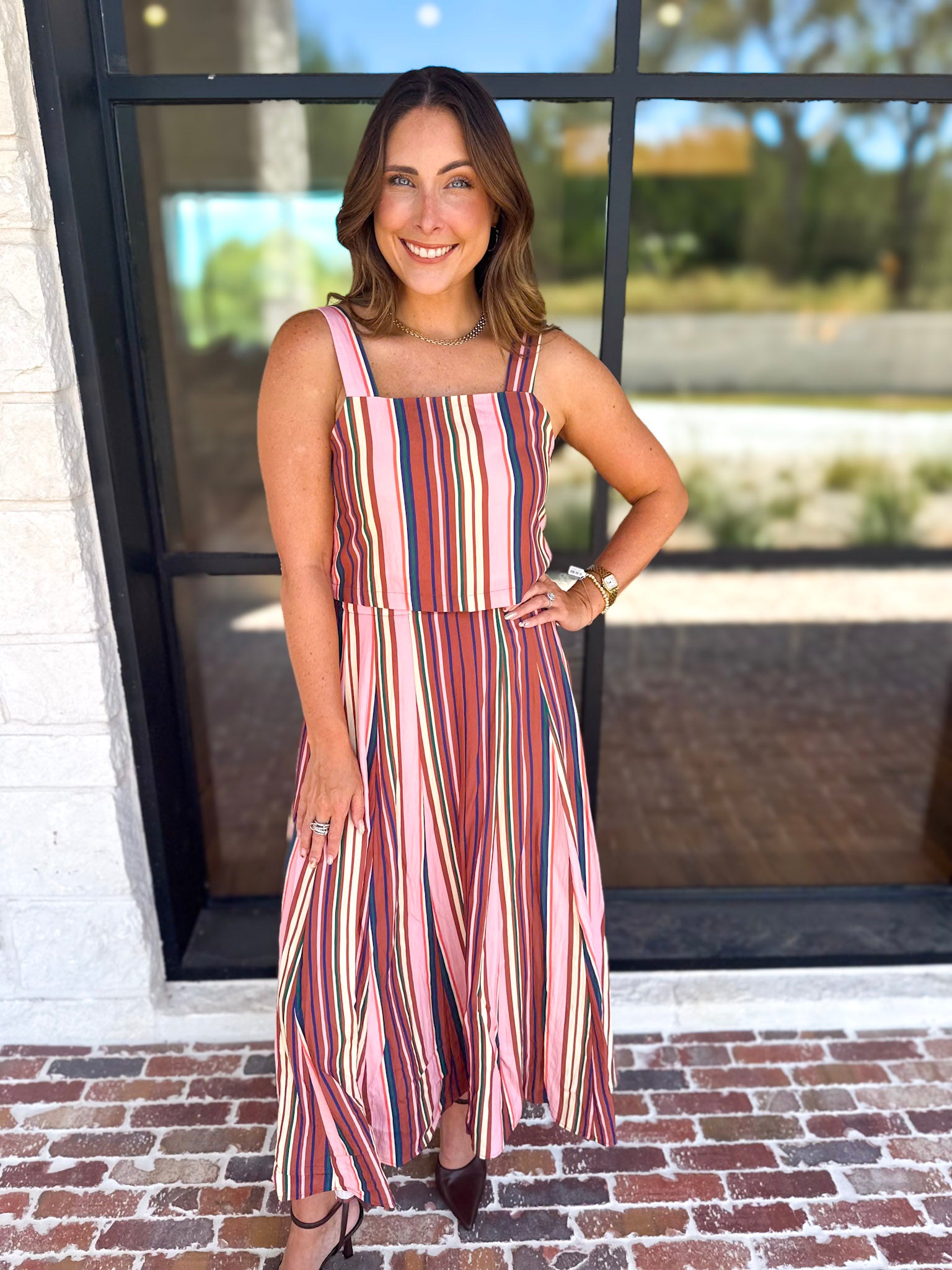 Sunset Evenings Striped Set-500 Midi-TCEC-July & June Women's Fashion Boutique Located in San Antonio, Texas
