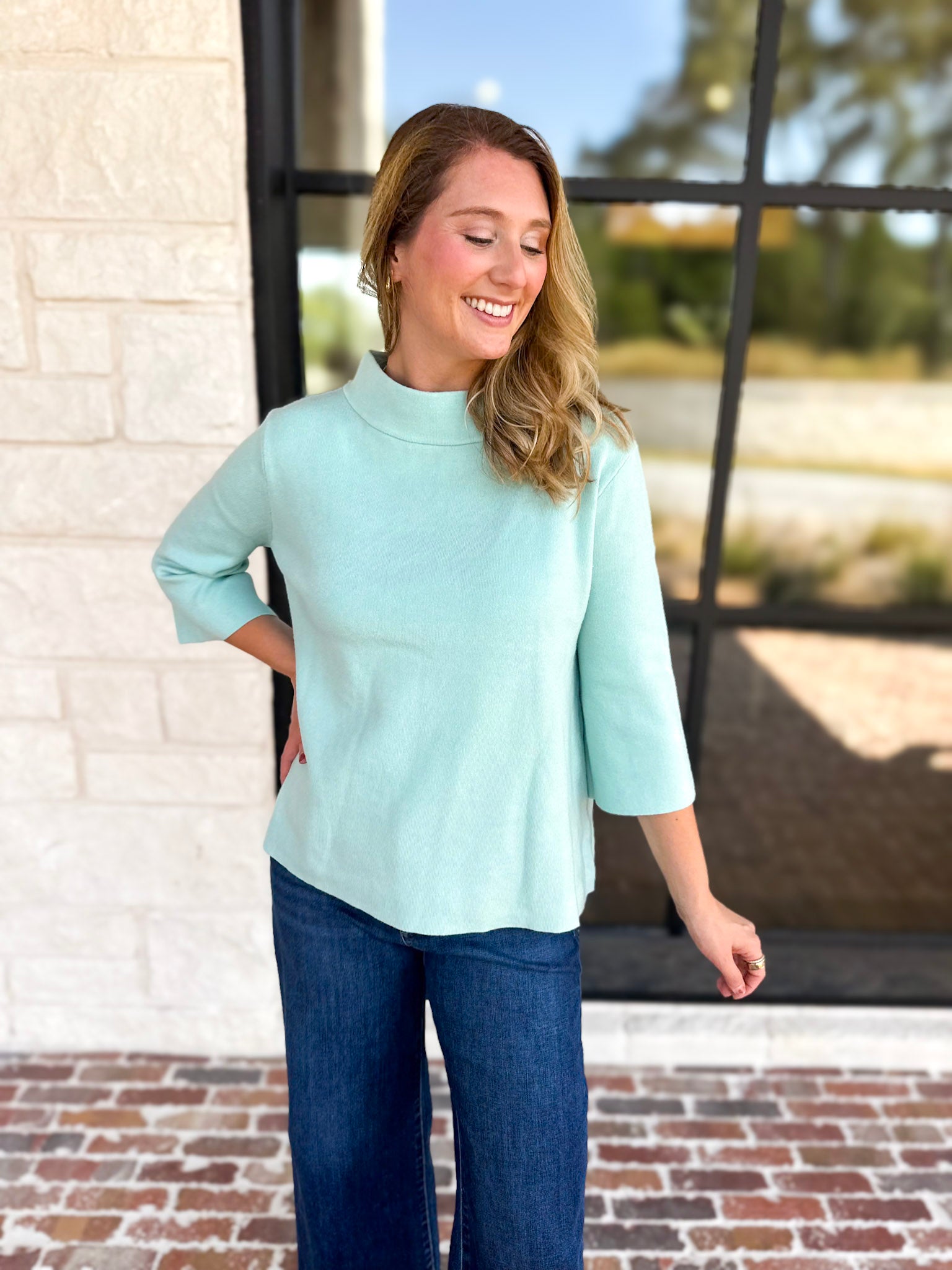 Fresh Start Mock Neck Sweater-230 Sweaters/Cardis-FATE-July & June Women's Fashion Boutique Located in San Antonio, Texas