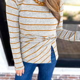 Liverpool - Twist Boat Neck Knit Top-200 Fashion Blouses-LIVERPOOL JEANS COMPANY-July & June Women's Fashion Boutique Located in San Antonio, Texas