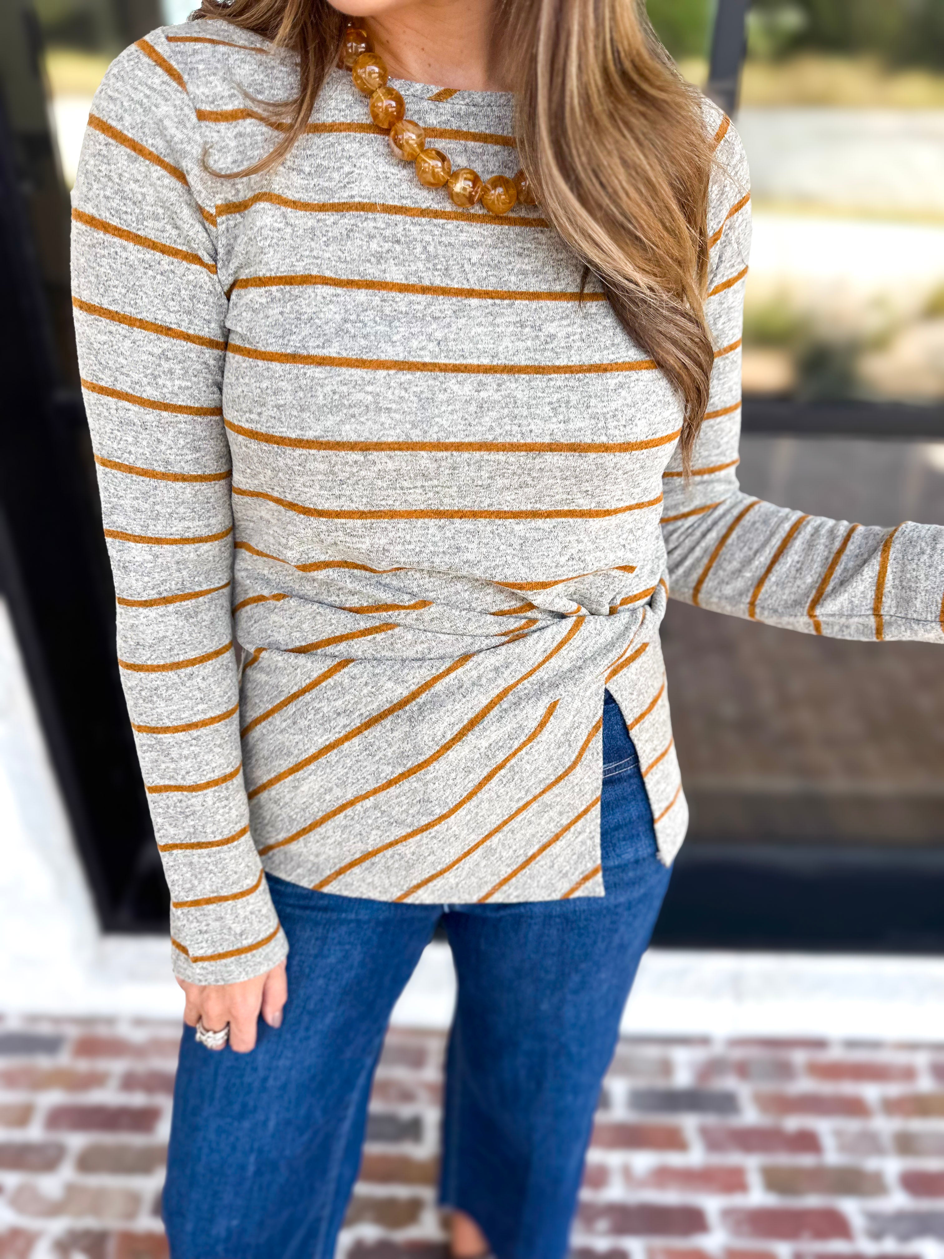 Liverpool - Twist Boat Neck Knit Top-200 Fashion Blouses-LIVERPOOL JEANS COMPANY-July & June Women's Fashion Boutique Located in San Antonio, Texas