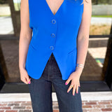 The It Girl Vest - Electric Blue-600 Outerwear-SKIES ARE BLUE-July & June Women's Fashion Boutique Located in San Antonio, Texas