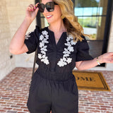 Girls Night Romper - Black-510 Mini-JODIFL-July & June Women's Fashion Boutique Located in San Antonio, Texas