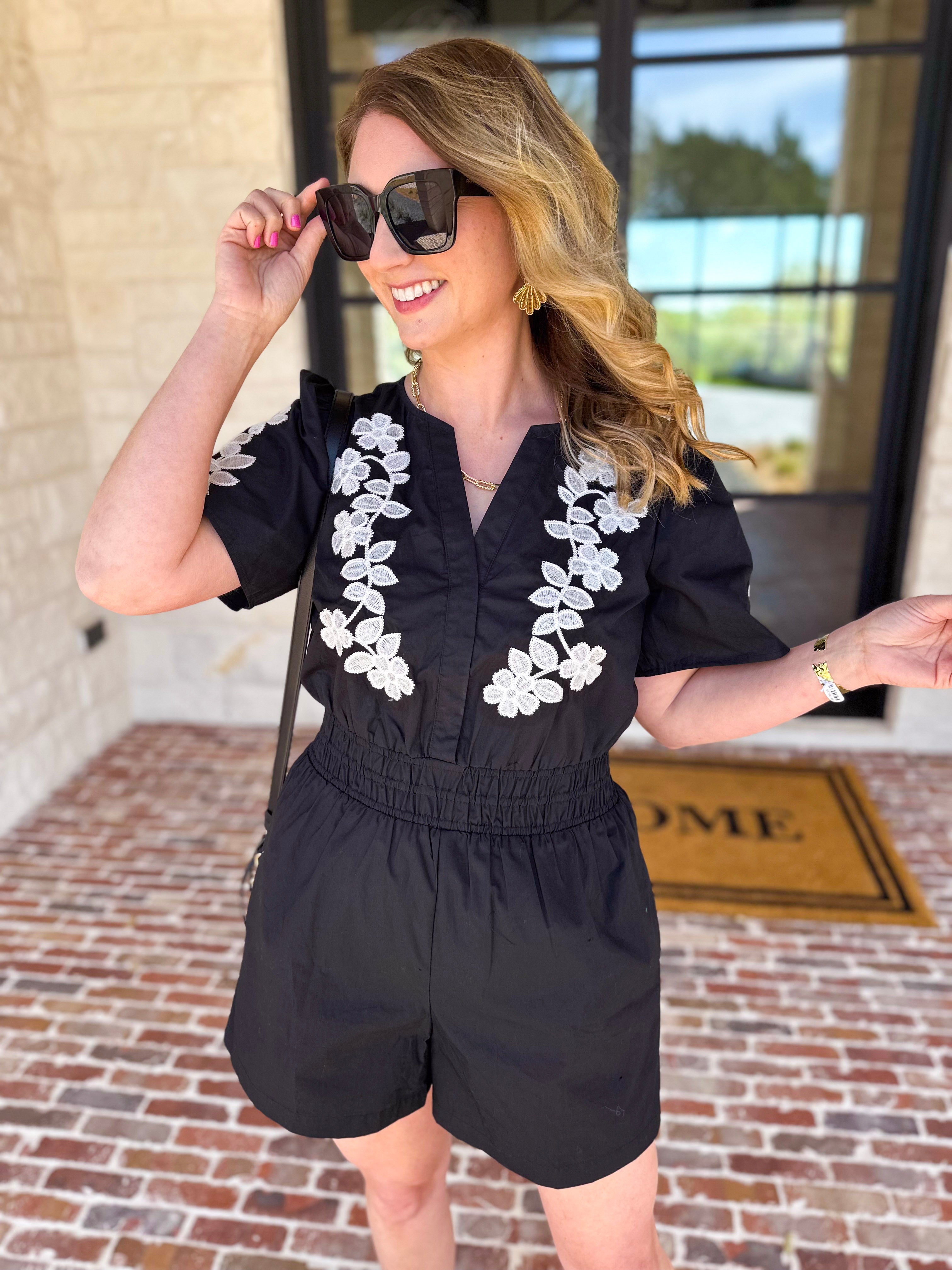 Girls Night Romper - Black-510 Mini-JODIFL-July & June Women's Fashion Boutique Located in San Antonio, Texas