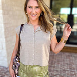 Short Sleeve Everyday Cardigan - Taupe-230 Sweaters/Cardis-DOUBLE ZERO-July & June Women's Fashion Boutique Located in San Antonio, Texas